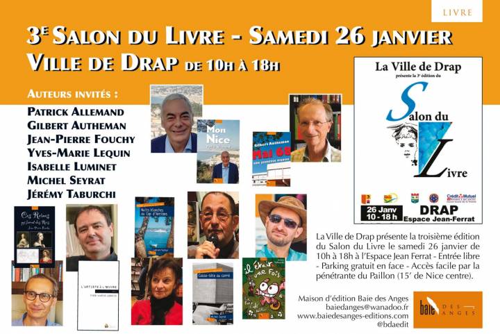 Baie des Anges Editions sera au 3eme Festival du Livre de Drap