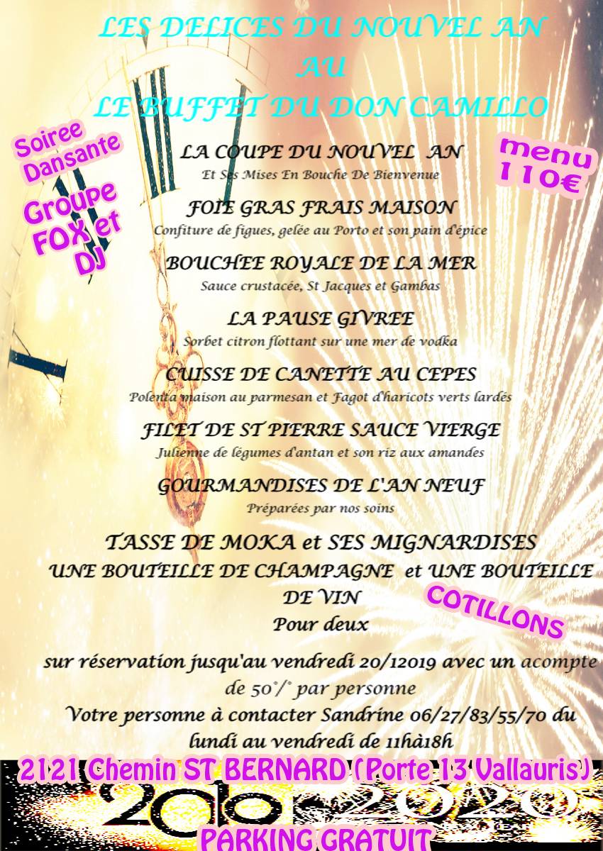 Le réveillon du Nouvel an au Buffet du Don Camillo avec les Fox (réservez maintenant !)