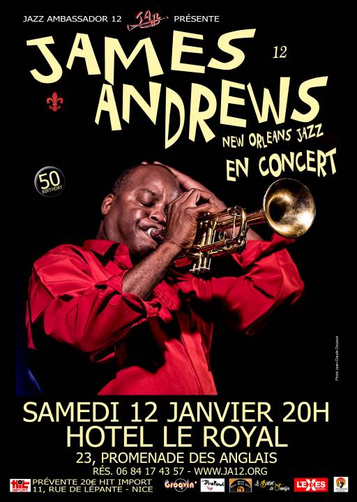James Andrews commence sa tournée le 12 Janvier à l'Hôtel le Royal